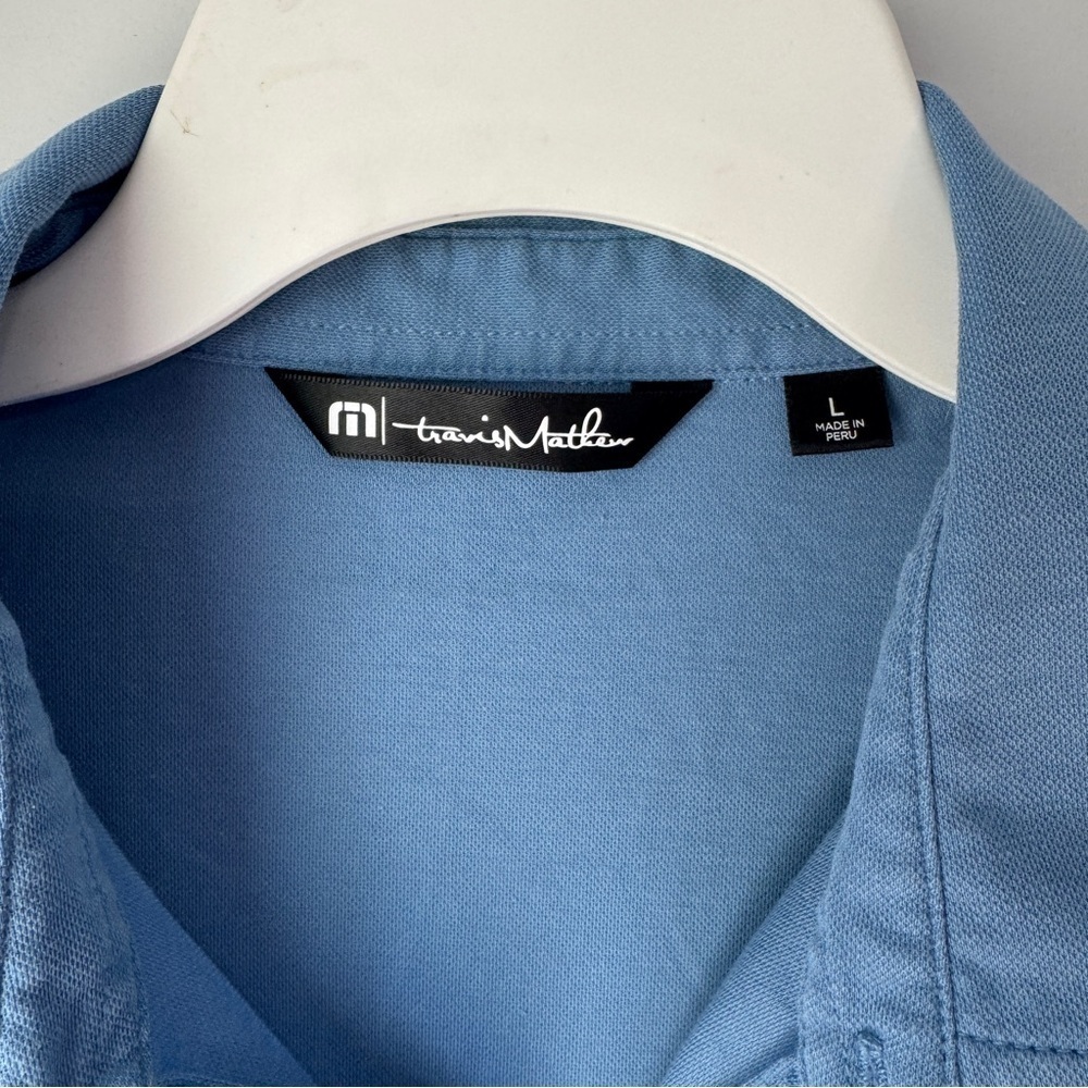 Travis Mathew Scrambler Golf Polo Blue Size Large 1MX128 Athleisure Performance - Picture 3 of 8